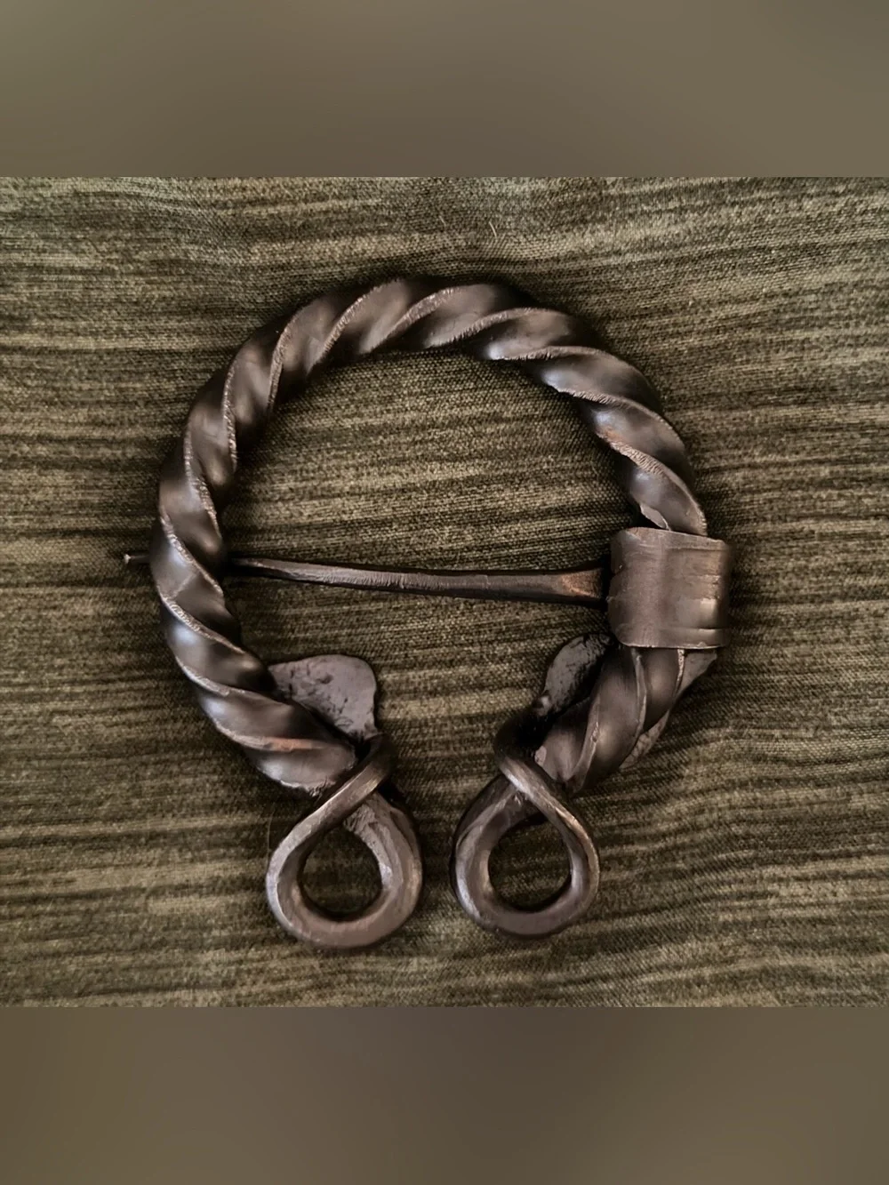 Hand Forged Iron Viking Horseshoe Brooch/Penannular Brooch